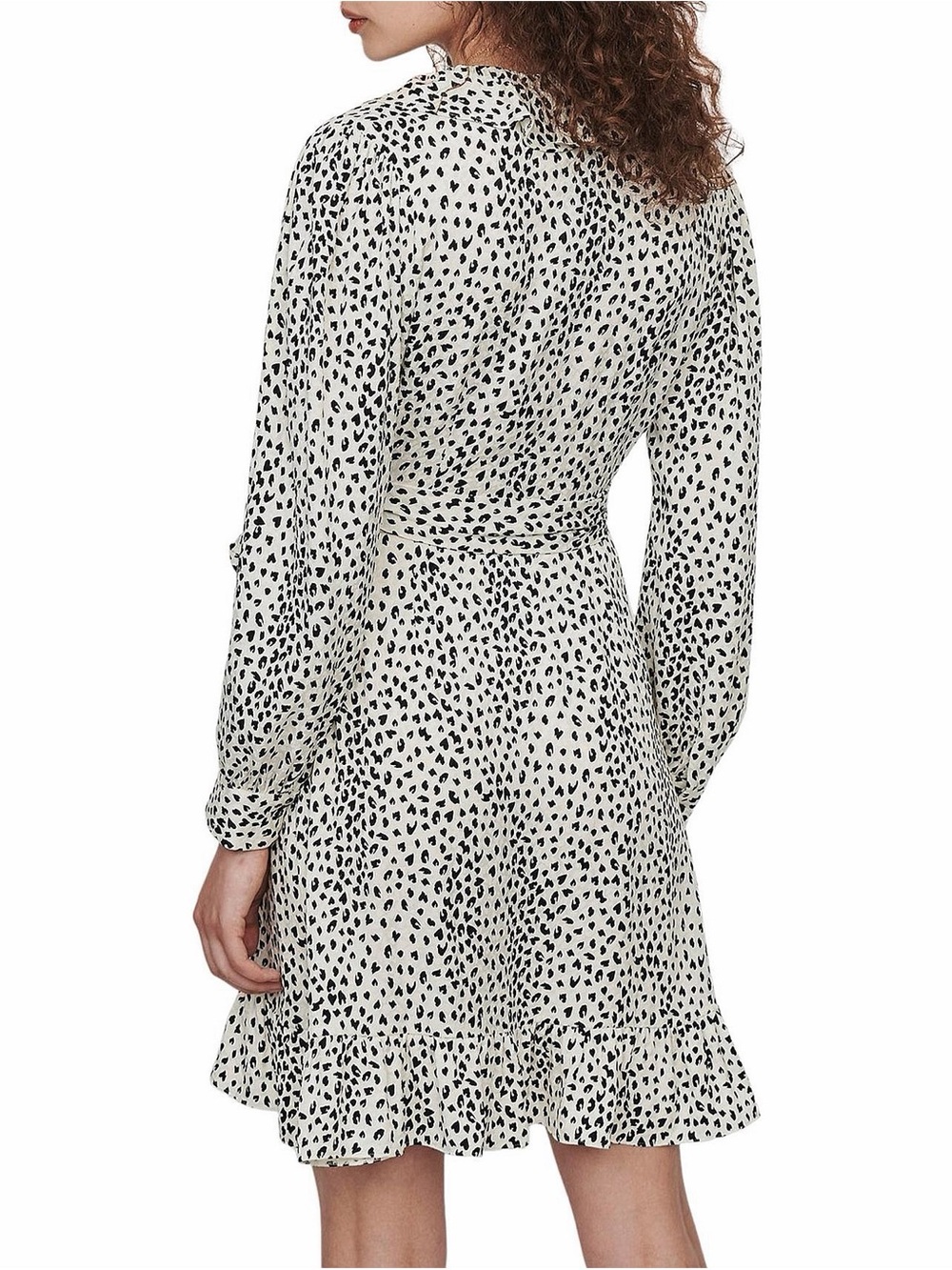 Maje Leopard Printed Ruffle Wrap Dress - Picture 2 of 3